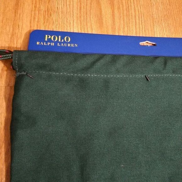 Polo Ralph Lauren Canvas Gym Bag Sack Pony Logo Navy Green Red 100% Cotton New - Picture 7 of 11